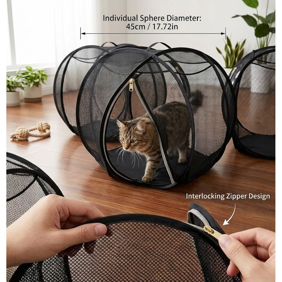 Pawhaus Rolling Cat Playpen close up